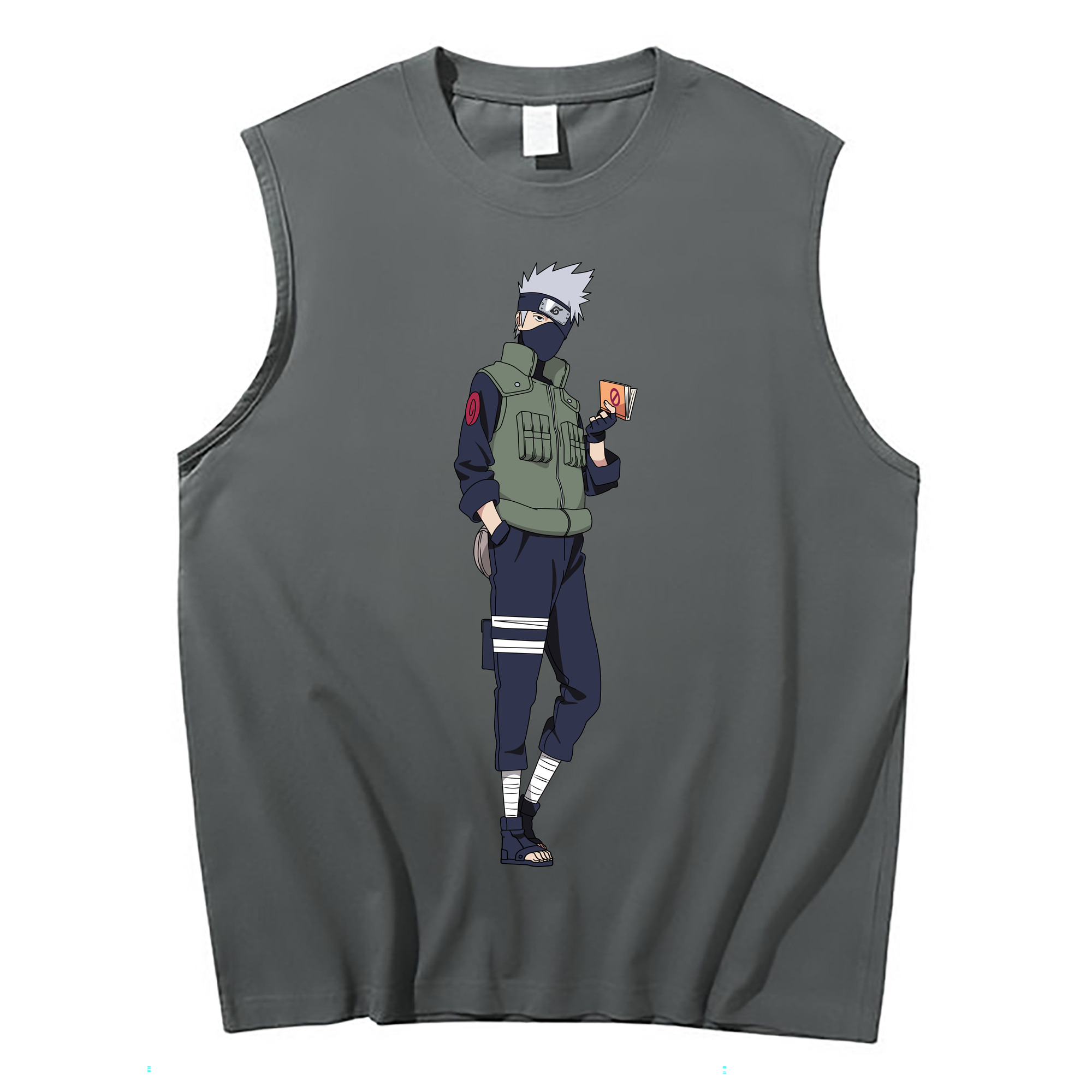 （画像用） NARUTO -ナルト- はたけ カカシ Hatake Kakashi コットン100％タンクトップ（フロントプリント）